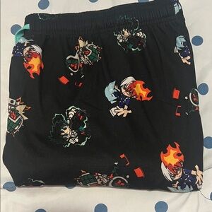 Hot Topic My Hero Academia Pajama Bottoms With  Todoroki, Bakugo and Midoriya
